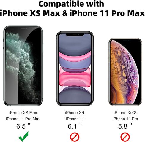 واقي شاشة الخصوصية لهاتف iPhone 11 Pro Max وiPhone Xs Max【عبوتان】تغطية كاملة 6.5 بوصة، طبقة زجاجية مقاومة للتجسس مع [إطار تركيب]، مضاد للخدش، لا توجد فقاعات in Kuwait