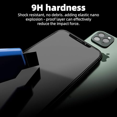 واقي شاشة الخصوصية لهاتف iPhone 11 Pro Max وiPhone Xs Max【عبوتان】تغطية كاملة 6.5 بوصة، طبقة زجاجية مقاومة للتجسس مع [إطار تركيب]، مضاد للخدش، لا توجد فقاعات in Kuwait