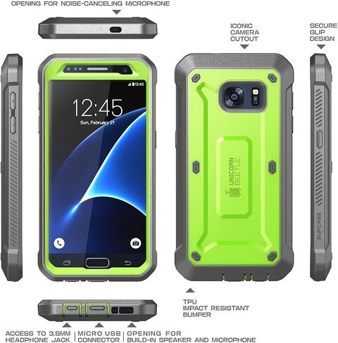 جراب SUPCASE بتصميم Unicorn Beetle Pro Series مصمم لهاتف Galaxy S7، مع واقي شاشة مدمج وجراب متين بالكامل لهاتف Samsung Galaxy S7 (إصدار 2016) (أبيض/رمادي) in Saudi Arabia