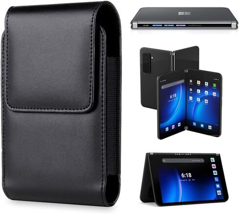 حافظة Ranyi لجهاز Microsoft Surface Duo 2، حافظة Microsoft Surface Duo، حافظة محفظة من جلد البولي يوريثان مع [مشبك حزام] حافظة حماية بقفل مغناطيسي لجهاز Microsoft Surface Duo 2 in Kuwait
