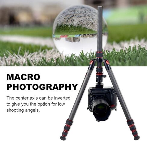 Carbon Fiber Tripod Video Tripod with Fluid Head, Video Camera Tripod Heavy Duty arge Load for DSLR Camera Load up to 33 Pounds, Suitable for Hunting and Work (Black) in Saudi Arabia