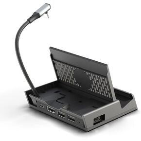 Skull & Co. x SAVAGE RAVEN SteamDock: A Compact and Portable Dock with Detachable USB Hub HDMI TV Adapter for Steam Deck ROG Ally & Other Devices (for Switch OLED, Smartphone, Laptop) - Black in Kuwait