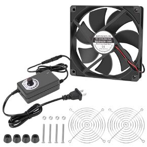 KEYFANCLUB 120 مم 12 فولت مروحة كمبيوتر مع تيار مستمر إلى تيار متردد 110 فولت - 240 فولت وحدة تحكم في السرعة لجهاز الاستقبال Xbox DVR Playstation Component Cooling in Kuwait