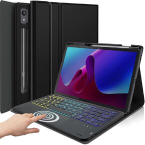 حافظة لوحة مفاتيح DKAHOEE بإضاءة خلفية للوحة اللمس لجهاز Lenovo Tab P11 Pro إصدار 11.2 بوصة من الجيل الثاني 2022، لوحة مفاتيح لاسلكية بإضاءة خلفية ثلاثية المناطق مع غطاء حامل نحيف لجهاز Tab P11 Pro الجيل الثاني (TB-132FU/TB-138FC) in Kuwait