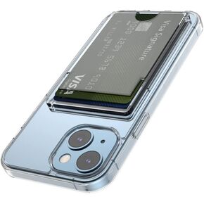for iPhone 16 Pro Clear Card Case - Hybrid Slim Fit Transparent Wallet Cover with Card Holder Slot, TPU + PC, Anti-Yellowing, 6.3" 2024