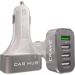 شاحن سيارة Crave CarHub 54W 4 منافذ USB، كوالكوم للشحن السريع 3.0 - أسود in Kuwait