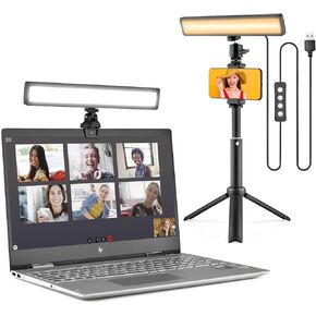 YELANGU Video Conference Lighting Kit - Enhance Your Video Calls with Dimmable LED Light Bar, Tripod, and Phone Stand for Clear and Professional Videotaping, Streaming, and Zoom Meetings in Kuwait