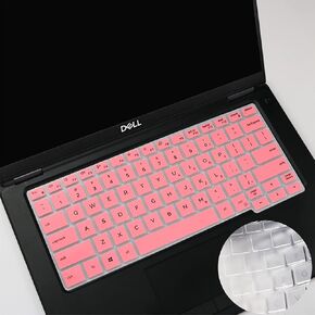 2Pcs Keyboard Cover Design for Dell Latitude 7000 Series 7300 13.3" Laptop |Dell Latitude 5000 Series 5300 5310 Laptop Keyboard Protective Skin -Black+Clear in Kuwait