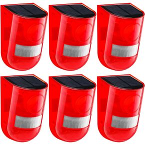 Qualirey 6 Pack Solar Sound and Light Alarm Motion Sensor 129dB Outdoor Sound Security Siren Waterproof Motion Detector Alarm 6 LEDs Flash Warning Strobe Alarm System for Home, Villa, Farm, Coop, Barn in Kuwait