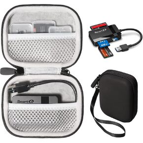حافظة CaseSack لقارئ بطاقات SD متوافقة مع SmartQ C368 وHicober وURGREEN وغيرها، حافظة تنظيم لبطاقة SD وقارئات البطاقات ومحرك فلاش (أسود) in Kuwait
