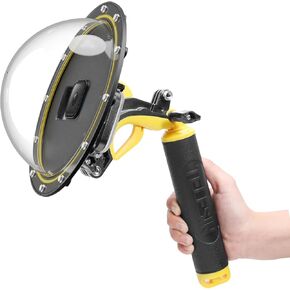 منفذ قبة AFAITH Gopro لـ GoPro Hero 9/10/11/12 أسود، منفذ قبة GoPro للغوص تحت الماء 6 بوصات مع غطاء مقاوم للماء + مقبض بوبر عائم + مشغل لـ GoPro Hero 9/10/11/12 أسود in Kuwait