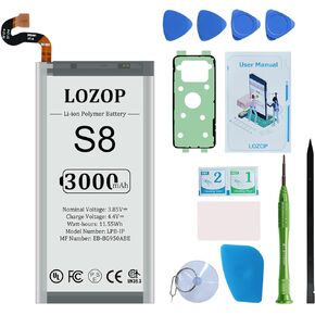 طقم استبدال البطارية LOZOP S9 Plus لهاتف Samsung Galaxy S9+ SM-G965U/U1/F/W/X وجميع موديلات G965 الأخرى مع مجموعة أدوات الإصلاح ودليل المستخدم
