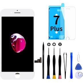 GOLDWANGWANG for iPhone 7 Plus Screen Replacement White,5.5" 3D Touch LCD Screen Digitizer Replacement Frame Display Assembly Set with Repair Tool kit + Tempered Glass Screen Protector + Instruction in Saudi Arabia