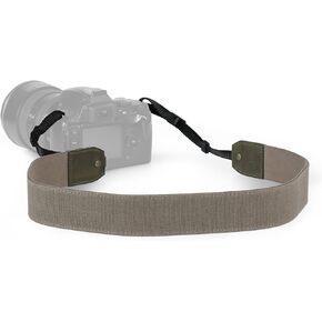 MegaGear Canvas & Genuine Leather Adjustable Shoulder or Neck Strap - Brown/Black (Brown/Blue)