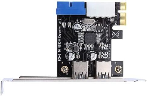 محول بطاقة توسيع PCI-E x1 إلى USB 3.0 مع واجهة 19PIN الأمامية تدعم Windows XP 32/64، Windows 7 32/64، Windows8، Windows8.1، Windows10 in Saudi Arabia
