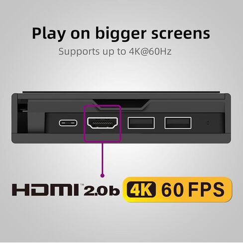 Skull & Co. SteamDock: قاعدة توصيل متعددة الاستخدامات وصغيرة الحجم ومحمولة مع محور USB قابل للفصل ومحول تلفزيون HDMI لجهاز Steam Deck ROG Ally والأجهزة الأخرى (لأجهزة Switch OLED والهواتف الذكية والكمبيوتر المحمول) - أسود in Kuwait