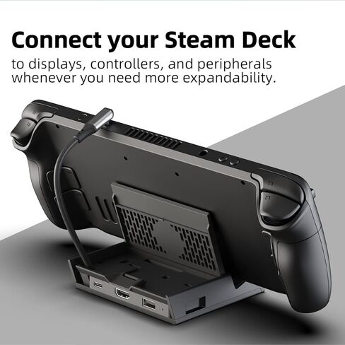 Skull & Co. SteamDock: قاعدة توصيل متعددة الاستخدامات وصغيرة الحجم ومحمولة مع محور USB قابل للفصل ومحول تلفزيون HDMI لجهاز Steam Deck ROG Ally والأجهزة الأخرى (لأجهزة Switch OLED والهواتف الذكية والكمبيوتر المحمول) - أسود in Kuwait