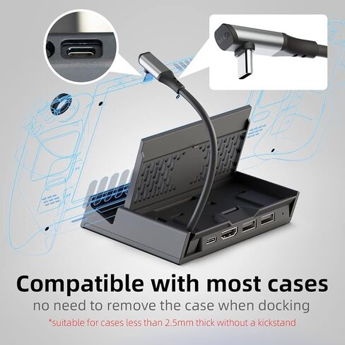 Skull & Co. SteamDock: قاعدة توصيل متعددة الاستخدامات وصغيرة الحجم ومحمولة مع محور USB قابل للفصل ومحول تلفزيون HDMI لجهاز Steam Deck ROG Ally والأجهزة الأخرى (لأجهزة Switch OLED والهواتف الذكية والكمبيوتر المحمول) - أسود in Kuwait