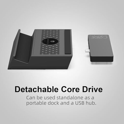 Skull & Co. SteamDock: قاعدة توصيل متعددة الاستخدامات وصغيرة الحجم ومحمولة مع محور USB قابل للفصل ومحول تلفزيون HDMI لجهاز Steam Deck ROG Ally والأجهزة الأخرى (لأجهزة Switch OLED والهواتف الذكية والكمبيوتر المحمول) - أسود in Kuwait