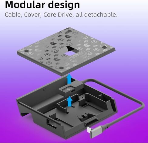 Skull & Co. SteamDock: قاعدة توصيل متعددة الاستخدامات وصغيرة الحجم ومحمولة مع محور USB قابل للفصل ومحول تلفزيون HDMI لجهاز Steam Deck ROG Ally والأجهزة الأخرى (لأجهزة Switch OLED والهواتف الذكية والكمبيوتر المحمول) - أسود in Kuwait