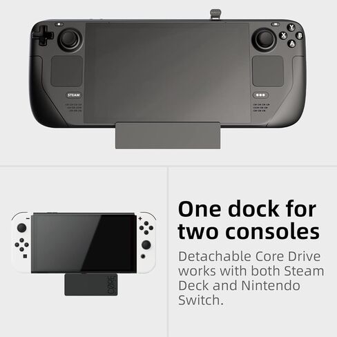 Skull & Co. SteamDock: قاعدة توصيل متعددة الاستخدامات وصغيرة الحجم ومحمولة مع محور USB قابل للفصل ومحول تلفزيون HDMI لجهاز Steam Deck ROG Ally والأجهزة الأخرى (لأجهزة Switch OLED والهواتف الذكية والكمبيوتر المحمول) - أسود in Kuwait