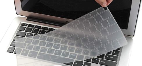 غطاء لوحة مفاتيح من السيليكون متوافق مع أحدث إصدار لعام 2018 من MacBook Air مقاس 13 بوصة مع معرف اللمس طراز A1932 (لا يتوافق مع جهاز MacBook Air القديم مقاس 13 بوصة موديل A1369 وA1466) (ذهبي وردي) in Kuwait