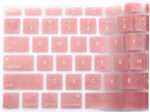 غطاء لوحة مفاتيح من السيليكون متوافق مع أحدث إصدار لعام 2018 من MacBook Air مقاس 13 بوصة مع معرف اللمس طراز A1932 (لا يتوافق مع جهاز MacBook Air القديم مقاس 13 بوصة موديل A1369 وA1466) (ذهبي وردي) in Kuwait