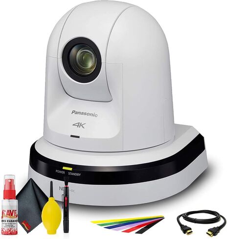 Panasonic 20x Zoom 4K PTZ Camera with 3G/HD/SD-SDI & HDMI Output and NDI (White) (AW-UN70W) + Deluxe Cleaning Kit + HDMI Cable + Wire Straps - Base Bundle in Saudi Arabia