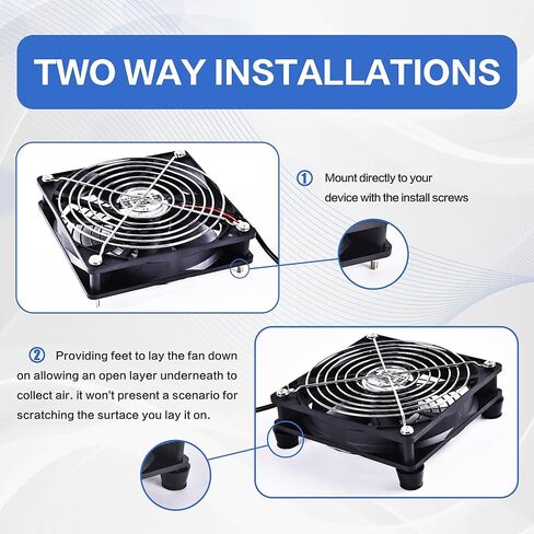 KEYFANCLUB 120 مم 12 فولت مروحة كمبيوتر مع تيار مستمر إلى تيار متردد 110 فولت - 240 فولت وحدة تحكم في السرعة لجهاز الاستقبال Xbox DVR Playstation Component Cooling in Kuwait
