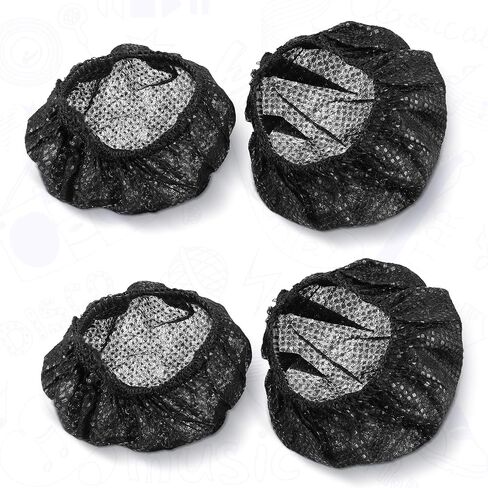 BBTO 100 Pcs Disposable Over Ear Headphone Covers Stretch,11 Cm,Black | Sanitary Non-woven Earpad Covers for Shared Use, Fit Over-ear Headsets, Hygienic Protection for Gym Office Library Home in Saudi Arabia