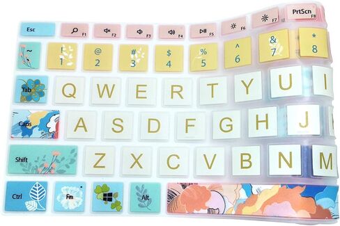 Protective Keyboard Cover Skin for Microsoft Surface Laptop Go 12.4" Touchscreen 2020 Release, Flower and Big Letter Designs, Red Flower in Kuwait