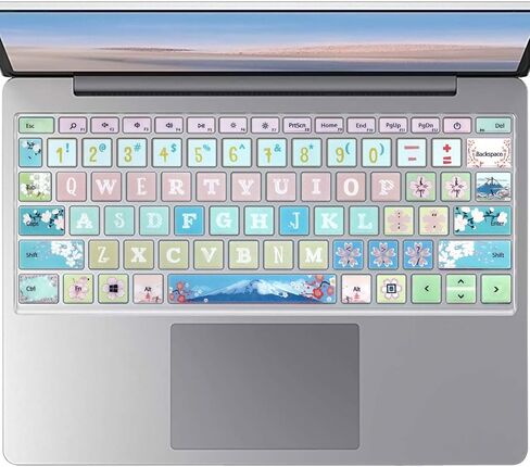 Protective Keyboard Cover Skin for Microsoft Surface Laptop Go 12.4" Touchscreen 2020 Release, Flower and Big Letter Designs, Red Flower in Saudi Arabia