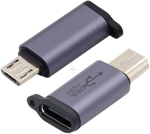 cablecc USB-C Type-C Female to Micro USB 2.0 5Pin Male Data Adapter 90 Degree Left & Right Angled Type (Left Angled) in Kuwait