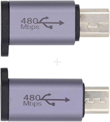 cablecc USB-C Type-C Female to Micro USB 2.0 5Pin Male Data Adapter 90 Degree Left & Right Angled Type (Left Angled) in Kuwait