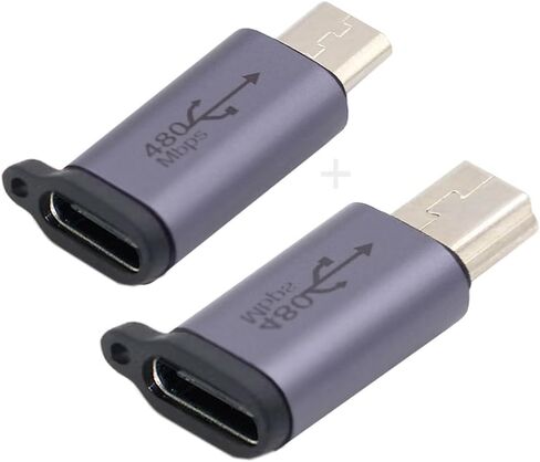 cablecc USB-C Type-C Female to Micro USB 2.0 5Pin Male Data Adapter 90 Degree Left & Right Angled Type (Left Angled) in Kuwait