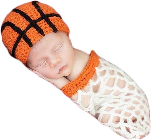 Newborn Monthly Baby Photography Props Outfits Basketball Hat Bag for Boy Girl Photography Shoot in Saudi Arabia