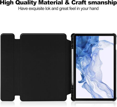 حافظة لوحة المفاتيح لجهاز سامسونج جالاكسي تاب S9 مقاس 11 بوصة، حافظة ذكية مضادة للصدمات للكمبيوتر اللوحي مع حامل قلم S للوحة المفاتيح اللاسلكية قابل للفصل، أسود in Kuwait