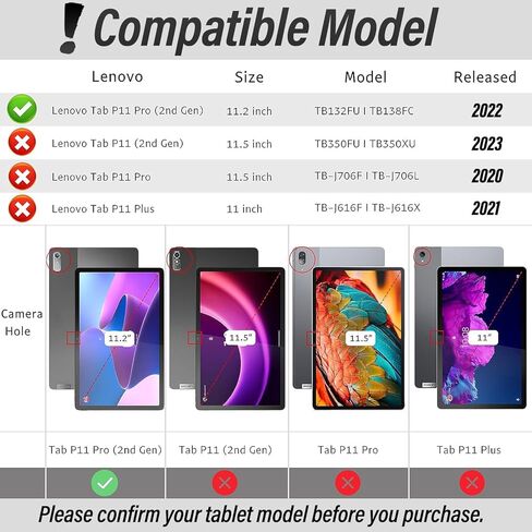 حافظة لوحة مفاتيح DKAHOEE بإضاءة خلفية للوحة اللمس لجهاز Lenovo Tab P11 Pro إصدار 11.2 بوصة من الجيل الثاني 2022، لوحة مفاتيح لاسلكية بإضاءة خلفية ثلاثية المناطق مع غطاء حامل نحيف لجهاز Tab P11 Pro الجيل الثاني (TB-132FU/TB-138FC) in Kuwait