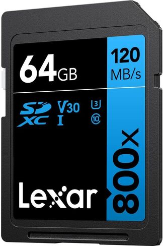 ليكسار بطاقة ذاكرة 64GB عالية الاداء 800x UHS-I SDHC سلسلة بلو - (عبوة من 3 قطع) in Kuwait