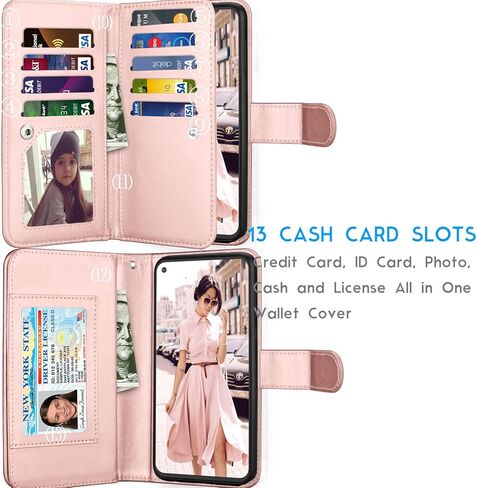 Tekcoo [NOT for 2021 2022] Wallet Case for Moto G Stylus 2020 / Motorola Moto G Pro, PU Leather ID Credit Card Holder Carrying Pouch Folio Flip Cover [Detachable Magnetic Cases] Lanyard - Rose Gold in Kuwait