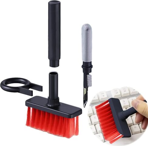 يويوبي مجموعة ادوات تنظيف الكمبيوتر متعددة الوظائف 5 في 1، فرشاة ناعمة لتنظيف الكيبورد وسماعات الاذن التي تعمل بالبلوتوث وليجو واللابتوب وايربودز برو وعدسات الكاميرا (5 في 1 اسود) in Kuwait
