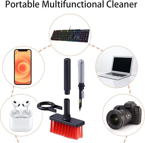 يويوبي مجموعة ادوات تنظيف الكمبيوتر متعددة الوظائف 5 في 1، فرشاة ناعمة لتنظيف الكيبورد وسماعات الاذن التي تعمل بالبلوتوث وليجو واللابتوب وايربودز برو وعدسات الكاميرا (5 في 1 اسود) in Kuwait