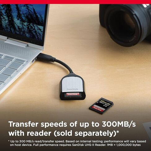 بطاقة ذاكرة سانديسك اكستريم برو SDXC UHS-II سعة 256 جيجابايت - C10، U3، V90، 8K، 4K، فيديو عالي الدقة بالكامل، بطاقة SD - SDSDXDK-256G-GN4IN in Saudi Arabia
