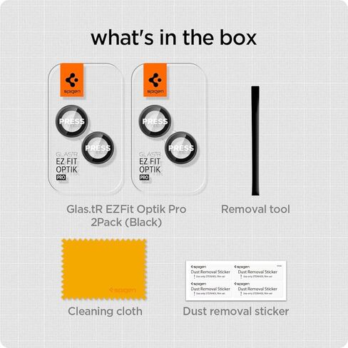 واقي شاشة لعدسة الكاميرا من Spigen [GlasTR EZ Fit Optik Pro] مصمم لهاتف iPhone 15 Plus/iPhone 15 / iPhone 14 Plus/iPhone 14 [صديق للحافظة] - أسود [عبوة من قطعتين] in Kuwait