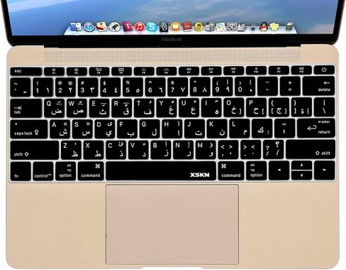 غطاء حماية للوحة المفاتيح من السيليكون العربي XSKN لجهاز MacBook 12 بوصة مع شاشة Retina إصدار 2015 بتصميم أمريكي (أزرق) in Saudi Arabia