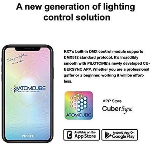 مصباح Atomcube RX7 18W Pocket RGBWW LED - شبكة الجيل الجديد، التحكم في التطبيق حتى 65535 جهازًا، DMX512، 15 سيناريو محدد مسبقًا، 5 FX مخصص، 2500K~8500K، CRI95+، TLCI99، تعديل اللون والتشبع. in Kuwait