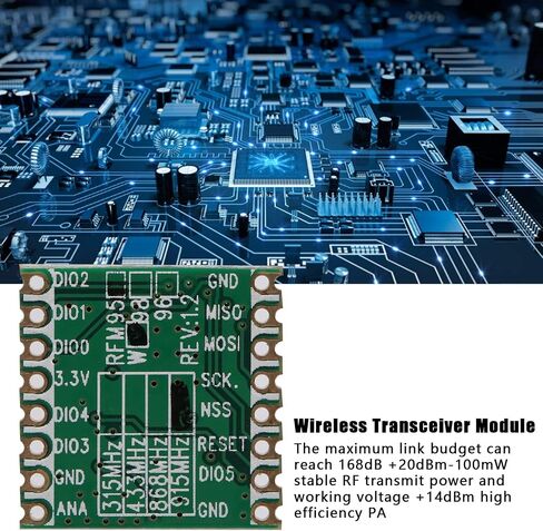 Walfront RFM96W 433M وحدة إرسال واستقبال لاسلكية 20DBM وحدة إرسال واستقبال LORA-TM مكونات إلكترونية 200 كيلوبت في الثانية in Saudi Arabia