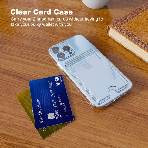 for iPhone 16 Clear Card Case - Hybrid Slim Fit Transparent Wallet Cover with Card Holder Slot, TPU + PC, Anti-Yellowing, 6.1" 2024 in Kuwait