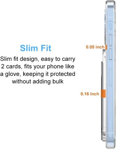 for iPhone 16 Clear Card Case - Hybrid Slim Fit Transparent Wallet Cover with Card Holder Slot, TPU + PC, Anti-Yellowing, 6.1" 2024 in Kuwait