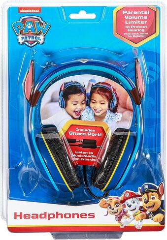 Paw Patrol Marshall Kids Headphones, Adjustable Headband, Stereo Sound, 3.5Mm Jack, Wired Headphones for Kids, Tangle-Free, Volume Control, Foldable, Childrens Headphones Over Ear for School Home, Tra in Saudi Arabia
